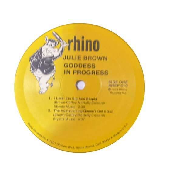Julie Brown "Goddess In Progress" Vinyl LP - 1984 Rhino Records - Picture 6 of 6